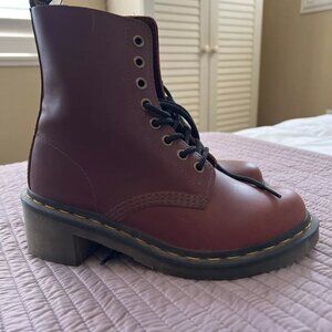 Dr. Martens Women Brown Boots Block Heel 38 / 7 Excellent Conditions